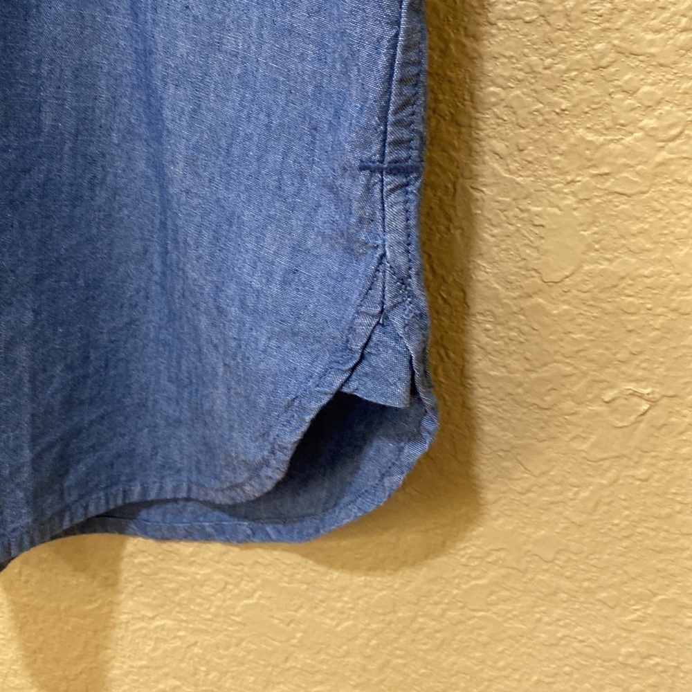 J. Crew Re-Imagined  Chambray Long Sleeve Button Down Top - Picture 6 of 11
